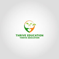 Thrive Education logo design template idea