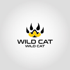 Wild cat Vector logo design template