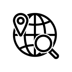 Globe location search icon