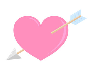 Vector illustration of heart and arrow