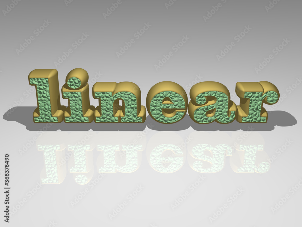 Poster 3d illustration of linear text with light perspective and shadows, an image ideal for both commercia