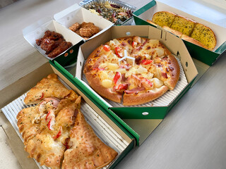 fast food and unhealthy eating concept