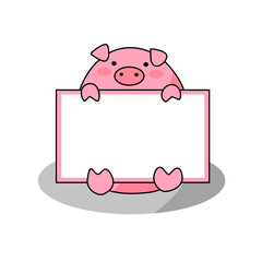 Pig with blank sign