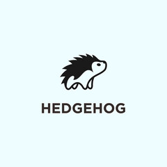 hedgehog logo design vector silhouette illustration © fan dana