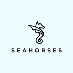seahorse Logo vector silhouette icon