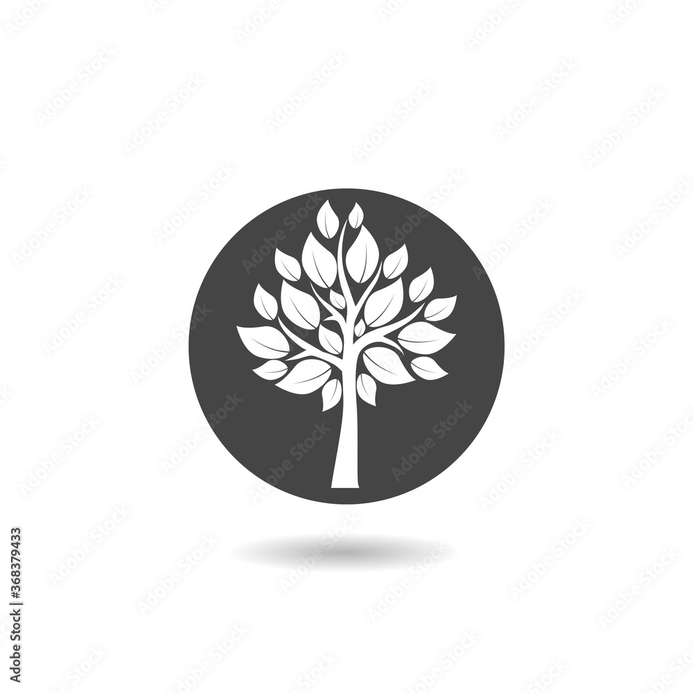 Aufkleber tree icon with shadow