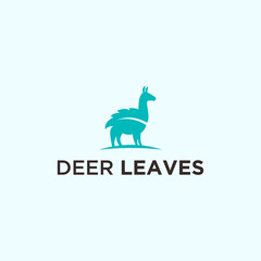 Deer leaf logo vector silhouette icon