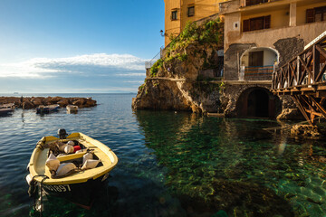 The shore of Conca dei Marini, Amalfi Coast, Italy