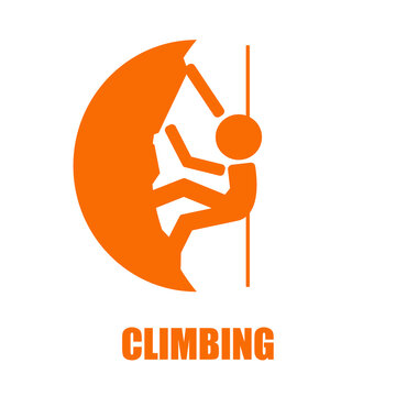 Climbing. Colored icon.
