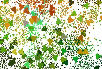 Light Green, Yellow vector background with abstract shapes.