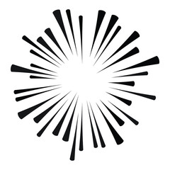 Obraz premium Radial speed Lines in Circle Form for comic books . fireworks Explosion background . Vector Illustration . Starburst round Logo . Circular Design element . Abstract Geometric star rays . Sunburst .