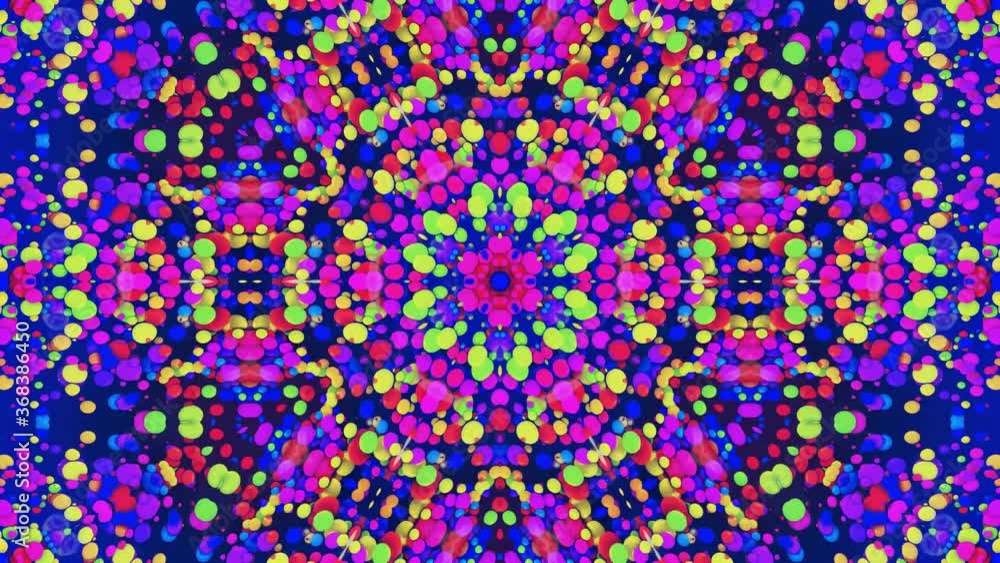 Poster star symmetry. kaleidoscope effect from wavy shiny liquid surface with distorted circles float like 
