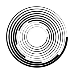 Lines in Circle Form . Spiral Vector Illustration .Technology round Logo . Design element . Abstract Geometric shape . Striped border frame for image