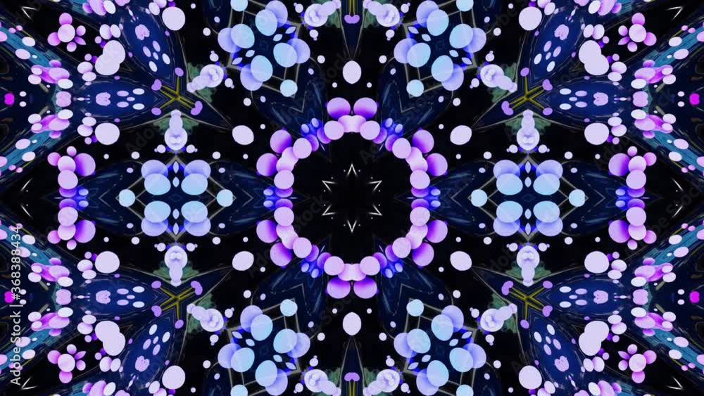 Poster star symmetry. kaleidoscope effect from wavy shiny liquid surface with distorted circles float like 