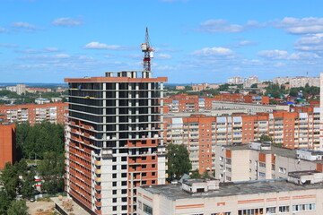 top view of new buildings in the city, Russia