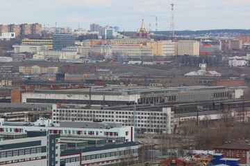 city ​​factories production top view