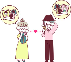 婚活アプリを使うシニア（マッチング）
