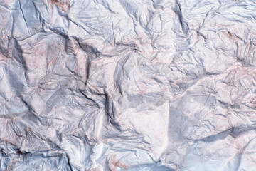Paper texture. Background of raw big crumpled  paper. Grey blue recucled paper.