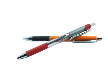 Pen Isolated on White Background  with copy space and clipping path. There are many colors to choose from, such as , yellow, black, pink, red, white, blue, purple and green.