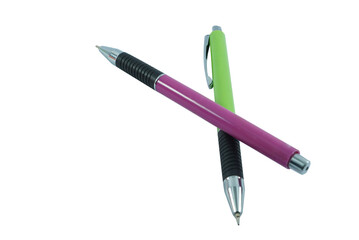 Pen Isolated on White Background  with copy space and clipping path. There are many colors to choose from, such as , yellow, black, pink, red, white, blue, purple and green.