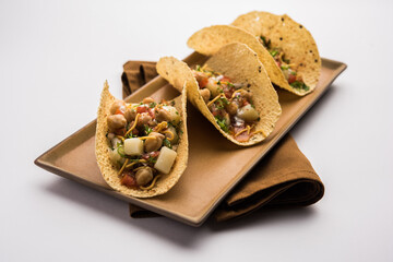 Indian Masala Papad Tacos - twisted version of mexican Taco in India