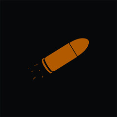 gold bullet icon vector illustration. black background. Isolated vector