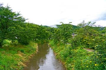Fototapeta na wymiar 田舎の風景、小川