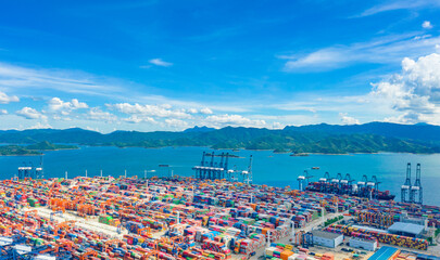 Fototapeta na wymiar Yantian Port Free Trade Zone, Shenzhen City, Guangdong Province, China