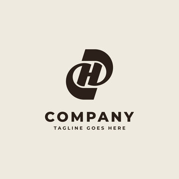 Initial D, H, DH, HD monogram Logo Design