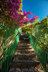 Characteristic alley in the Amalfi coast, Italy, Europe