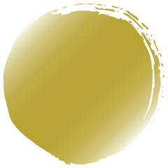 手書きの筆で書いた金の丸