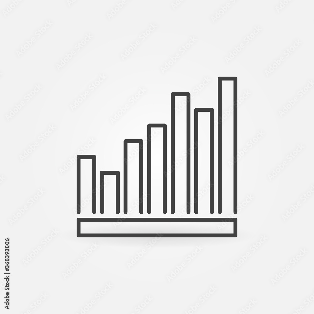 Aufkleber vertical bar chart vector concept icon or symbol in thin line style