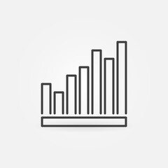 Vertical Bar Chart vector concept icon or symbol in thin line style
