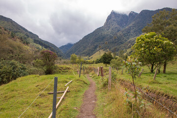 Fototapeta na wymiar hiking path between mountains 