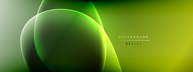 Vector abstract background - liquid bubble shapes on fluid gradient with shadows and light effects. Shiny design template for text