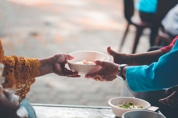 Charity food for the poor and the homeless : The concept of Sharing food to the poor