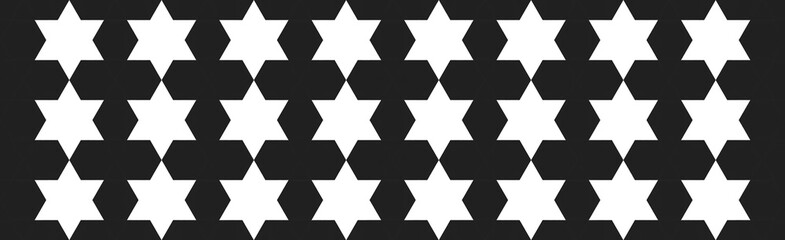 geometric pattern hexagon star shape david. black white background narrow frame design base