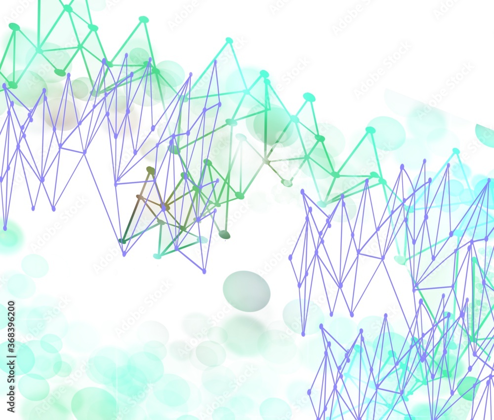 Wall mural dots and lines nerual network technology world connect abstract background with brilliant colors