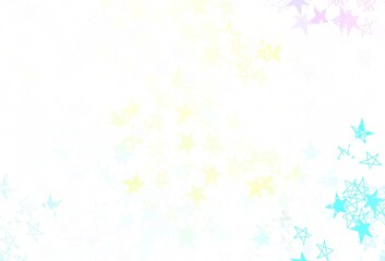 Light Multicolor vector background with colored stars.