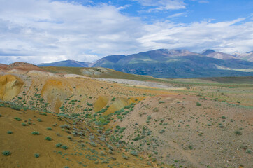 Beautiful colored mountains Kyzyn Chin in Mountain Altai Russia
