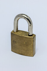 old lock on a white background