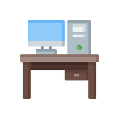 flat style icon of computer isolated on white background. EPS 10