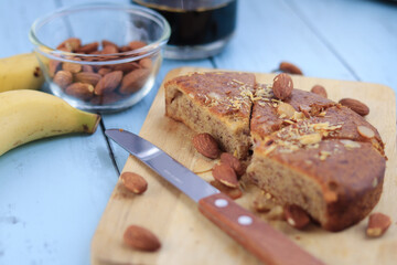 Close up shot of banana cake