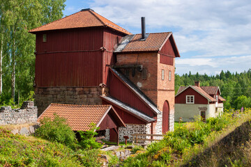 Fototapeta na wymiar Blast furnace in the swedish countryside