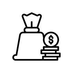 money bag icon in line style. vector illustration for graphic designer, website, UI isolated on white background. EPS 10