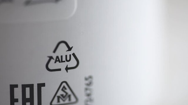 aluminium alu marking code, labelling and packaging of goods Spbd. Composite material. Waste management. label of recycle on packing. concept ecology, rubbish, distribution