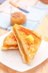 Butter Kaya Toast on a Plate