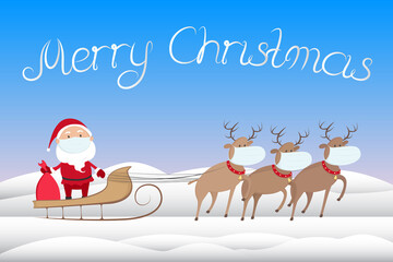 Christmas 2020 greeting card. Vector illustration.