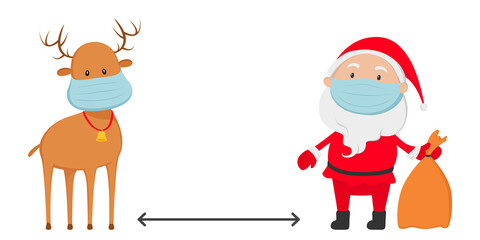 Social distancing poster. Vector illustration.