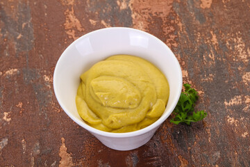 Mustard sauce in the bowl